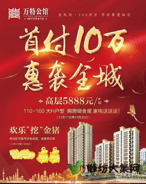 濰城區*萬特公館火爆熱銷樓盤火急